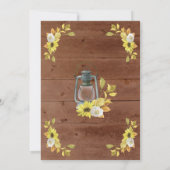 Rustige Herfst Zonnebloem Lights Hout Weddenschap Kaart (Achterkant)