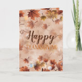 Rustige herfstbladeren Aangepaste familie Thanksgi Kaart (Voorkant)