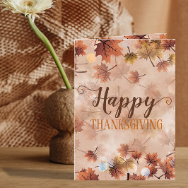 Rustige herfstbladeren Aangepaste familie Thanksgi Kaart
