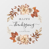 Rustige herfstbladeren Gelukkig Thanksgiving Raamsticker (Vel)