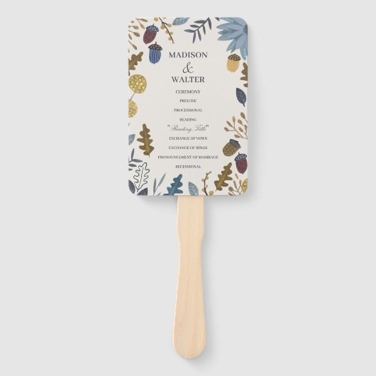 Rustige herfstbladeren herfst herfstbruiloft handwaaier (Voorkant)