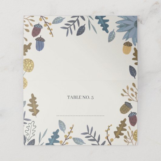 Rustige herfstbladeren herfst herfstbruiloft plaatskaartje (Buitenkant ongevouwen)