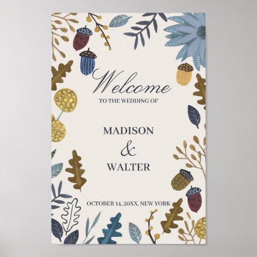 Rustige herfstbladeren herfst herfstuitnodiging poster (Voorkant)