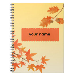 Rustige herfstbladeren herfstloof gepersonaliseerd notitieboek