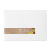 Rustige herfstbladeren jute bruiloft aangepast adreslabel wikkel (Voorkant)