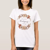 Rustige herfstbladeren Prettig Thanksgiving 2024 T-shirt (Voorkant)
