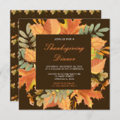 Rustige herfstbladeren Thanksgiving-feest Kaart (Voorkant / Achterkant)