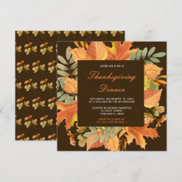 Rustige herfstbladeren Thanksgiving-feest Kaart