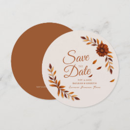 Rustige herfstbladeren Verbrande Sienna Beige Brui Save The Date