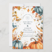 Rustige herfstbruiloft met pompoen kaart (Voorkant)