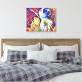 Rustige Herfsten pompoenen en bloemen Canvas Afdruk (Insitu (Slaapkamer))
