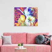 Rustige Herfsten pompoenen en bloemen Canvas Afdruk (Insitu (Woonkamer))
