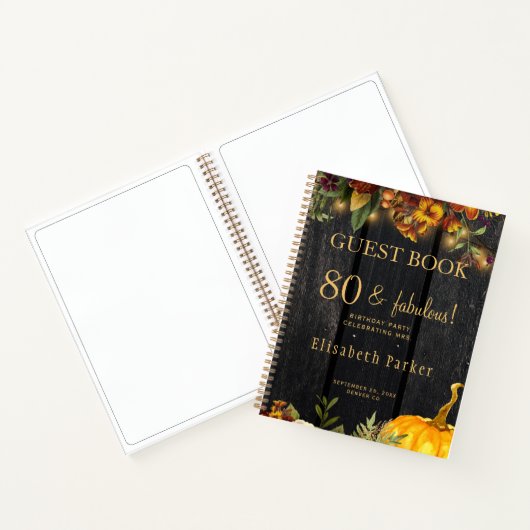 Rustige herfstherfst om het even welk oud verjaard notitieboek (Binnen)