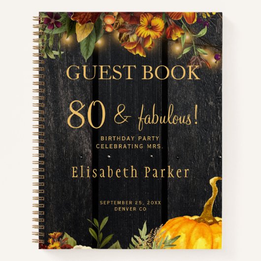 Rustige herfstherfst om het even welk oud verjaard notitieboek (Voorkant)