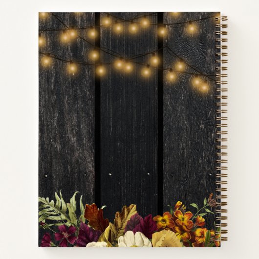 Rustige herfstherfst om het even welk oud verjaard notitieboek (Achterkant)