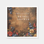 Rustige Herfstige Bruiloft met Bloemen Servet (Voorkant)