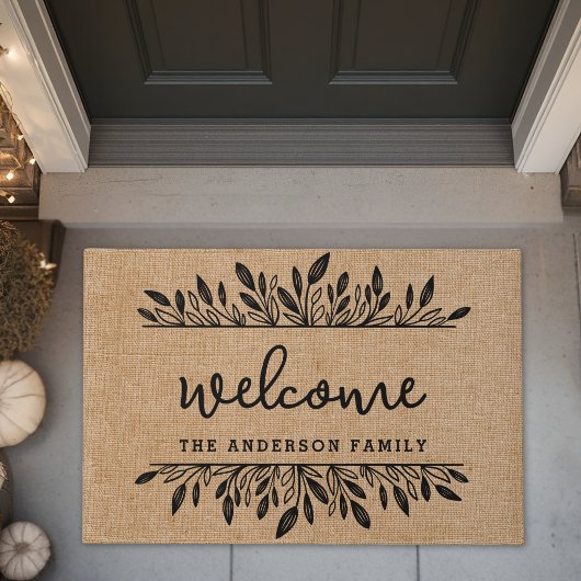 Rustige Herfstloof Familienaam Welkom Deurmat