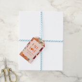 Rustige herfstloof 'Verliefd' baby shower Cadeaulabel (Met Touw)