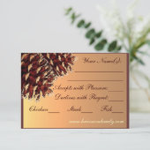 Rustige herfstthemakaarten voor dennekkegel RSVP-k RSVP Kaartje (Staand voorkant)