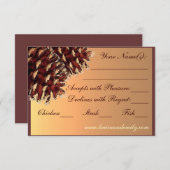 Rustige herfstthemakaarten voor dennekkegel RSVP-k RSVP Kaartje (Voorkant / Achterkant)