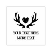 Rustige hert antler hart zelf inkt trouwstempel zelfinktende stempel (Design)