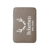 Rustige hert antler khaki beige aangepast badmat (Voorkant Verticaal)