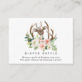 Rustige herten florale diaper omhullingskaart Raff Informatiekaartje (Voorkant)
