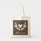 Rustige hertenantler trouwbruidmaïde canvas tas (Voorkant)