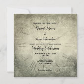 rustige het patroon van het klokmanuscript bruilo kaart (Voorkant)