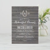 Rustige Hoefijzer Barn Wood repetitie Dinner Kaart (Staand voorkant)