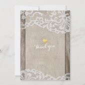 Rustige Hoefijzer Burlap Wedding Save the Date (Achterkant)