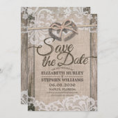 Rustige Hoefijzer Burlap Wedding Save the Date (Voorkant / Achterkant)