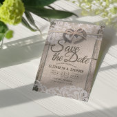 Rustige Hoefijzer Burlap Wedding Save the Date