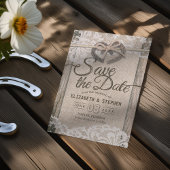 Rustige Hoefijzer Burlap Wedding Save the Date