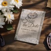Rustige Hoefijzer Burlap Wedding Save the Date