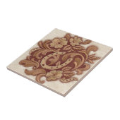 rustige hoefijzer cowgirl western land floral tegeltje (Zijkant)