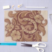 rustige hoefijzer cowgirl western land floral tissuepapier (Craft)