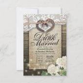 Rustige Hoefijzer Lace EAT Drink wordt gehuwd Kaart (Voorkant)