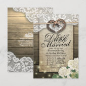 Rustige Hoefijzer Lace EAT Drink wordt gehuwd Kaart (Voorkant / Achterkant)