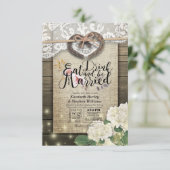 Rustige Hoefijzer Lace EAT Drink wordt gehuwd Kaart (Staand voorkant)