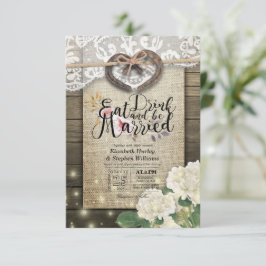 Rustige Hoefijzer Lace EAT Drink wordt gehuwd Kaart