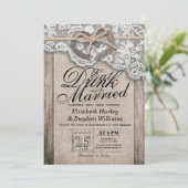 Rustige Hoefijzer Lace EAT Drink wordt gehuwd Kaart (Staand voorkant)