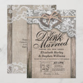 Rustige Hoefijzer Lace EAT Drink wordt gehuwd Kaart (Voorkant / Achterkant)