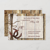 Rustige Hoefijzer Wood Weddenschappen RSVP-kaarten RSVP Kaartje (Voorkant / Achterkant)