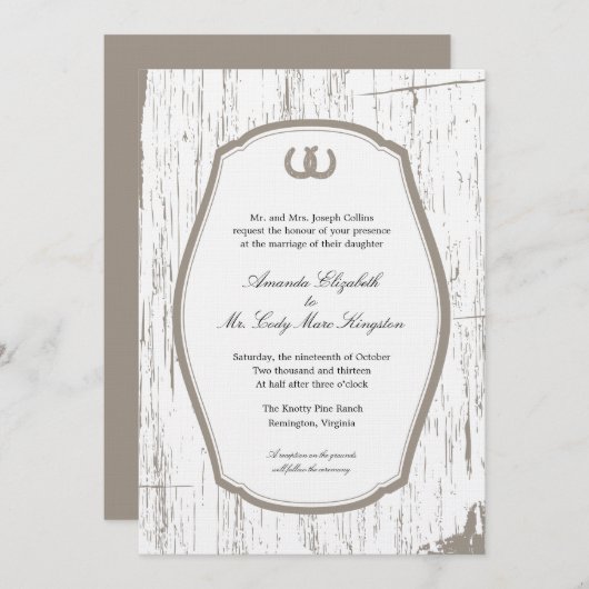 Rustige Hoefijzers Barn Wedding Kaart (Voorkant / Achterkant)