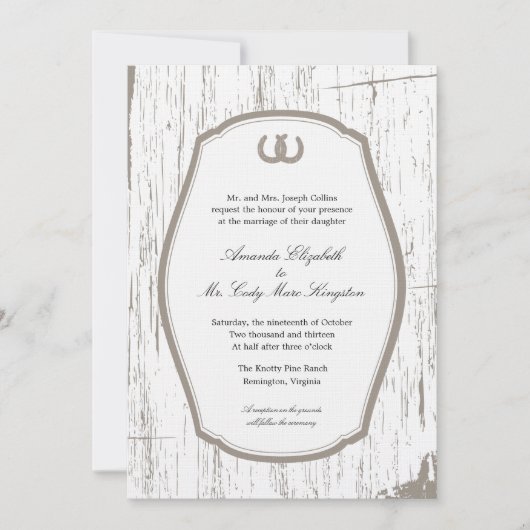 Rustige Hoefijzers Barn Wedding Kaart (Voorkant)