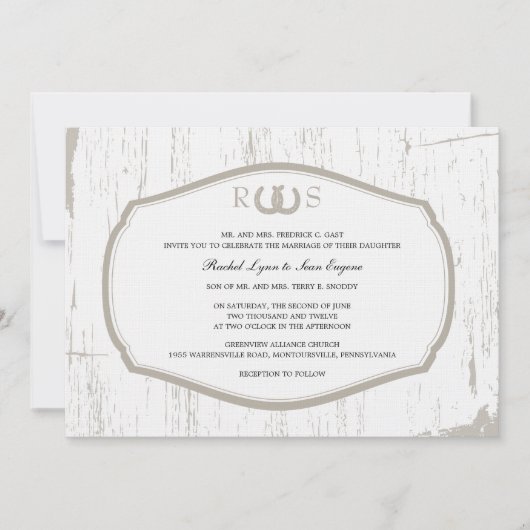 Rustige Hoefijzers Barn Wedding Kaart (Voorkant)
