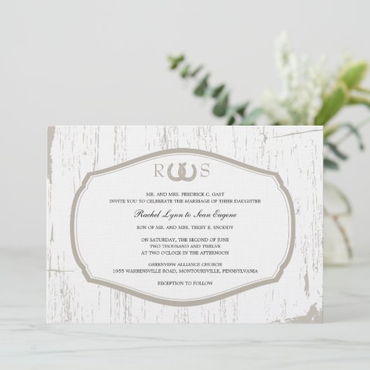 Rustige Hoefijzers Barn Wedding Kaart (Staand voorkant)