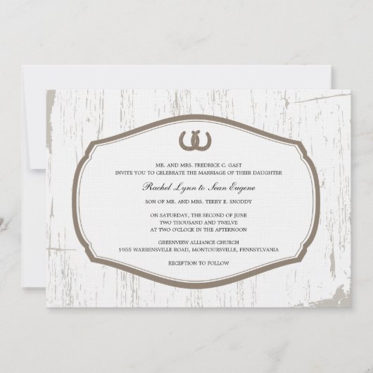 Rustige Hoefijzers Barn Wedding Kaart (Voorkant)