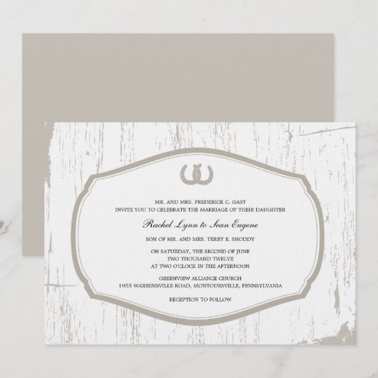 Rustige Hoefijzers Barn Wedding Kaart (Voorkant / Achterkant)